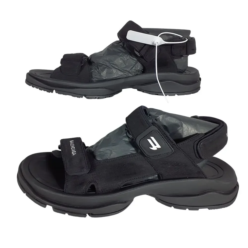 Balenciaga Sleek Black Tourist Sandal Size IT 46/ US 12.5-13 NWT